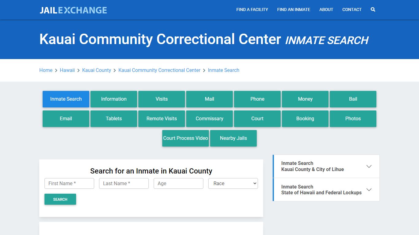 Kauai Community Correctional Center Inmate Search - Jail Exchange